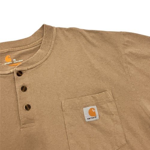T-shirt Carhartt Pocket Henley beige uomo XL vestibilità rilassata manica corta cotone - Foto 4 di 10