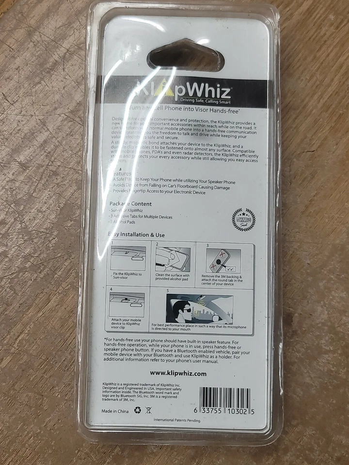 KlipWhiz Universal Magnetic Visor Clip Phone Holder iPhone Hands-Free Driving - Image 2 of 2