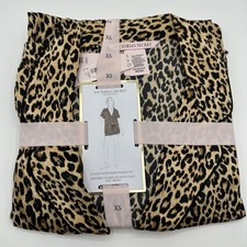 Victoria's Secret Satin Pajama Set Leopard Print Satin Top  Shorts Size XS