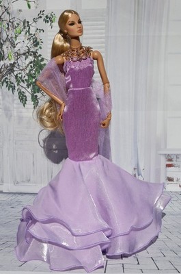 STUNNING Lavender Mermaid Gown Ensemble Poppy Parker Silkstone Fashion Royalty