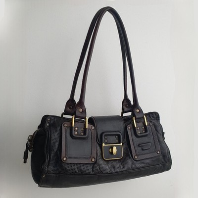 Vintage Diesel Leder  Tasche Y2K - Dunkelbraun - Grunge Alt Mittelalter RAR 90er Auth
