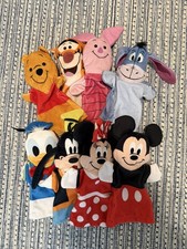 Disney 8 Plush Hand Puppets - Mickey Minnie Pooh Goofy More - Melissa Doug