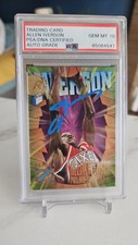 Allen Iverson RC Rookie Skybox  Z Force On Card Auto Grade PSA 10 #151