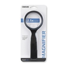 Carson Handheld 2.5x Magnifier with 5x Spot Lens JS-40 Black Magnifying Glass