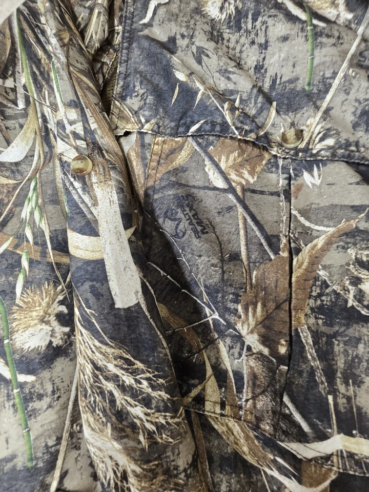 Drake Button Down Shirt Men's 2XL Realtree Max-5 Waterfowl Hunting Camo Vented - Image 3 of 4