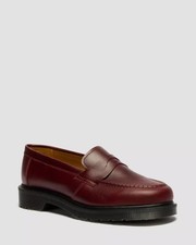 Dr. Martens Delapre Penny Loafers Made in England Premium Shoes Burgundy