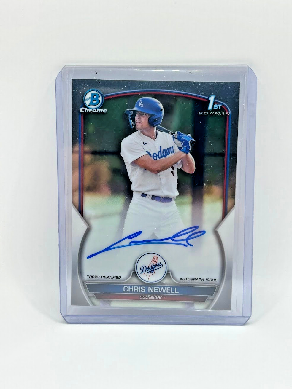 Chris Newell 2023 Bowman Chrome 1st Prospect Auto  Dodgers CPA-CN