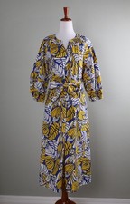 TALBOTS NWT $139 Cotton Poplin Belted Floral Midi Shirt Dress Size 6 Petite