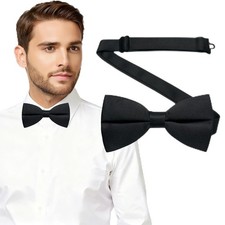 Bow Ties for Men Solid Color Bow Tie Pre-Tied Adjustable - Men's Bow Tie for ...