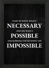 Necessary to Impossible Framed Wall Art Poster Canvas Print Picture