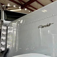 Stainless Peterbilt Emblem logos side, front of hood (Sold by the Piece) nu-1054