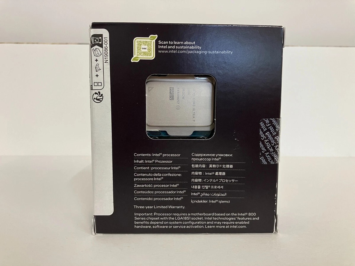 Intel Core Ultra 7 265K 20-Core 5.5GHz Unlocked CPU LGA1851 Arrow