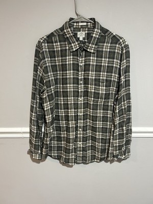 J. Crew SLIM ALBINI ITALIAN LINEN SHIRT IN OLIVE PLAID Large