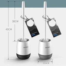 Premium Quality Bathroom Toilet Cleaning Flexible Brush and Holder Set With Lid