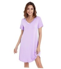 Nightgowns for Women-Viscose Made from Bamboo, Soft X-Large A-taro Purple