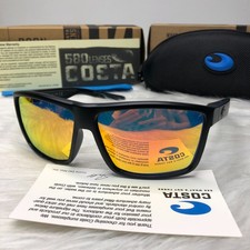 NEW Costa Del Mar Rinconcito Black Logo 580P Fire Mirror Polarized Sunglasses