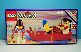 Lego # 6247 : Bounty Boat de Pirate I.  Bo&icirc;te et plan