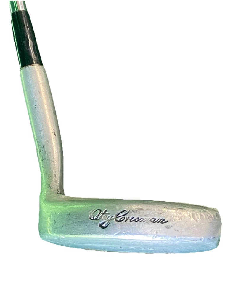 Putter de inserción de latón Otey Crisman 17 SB 1971 diestro acero 35 en anillo negro y agarre de tapa Foto 3 de 4