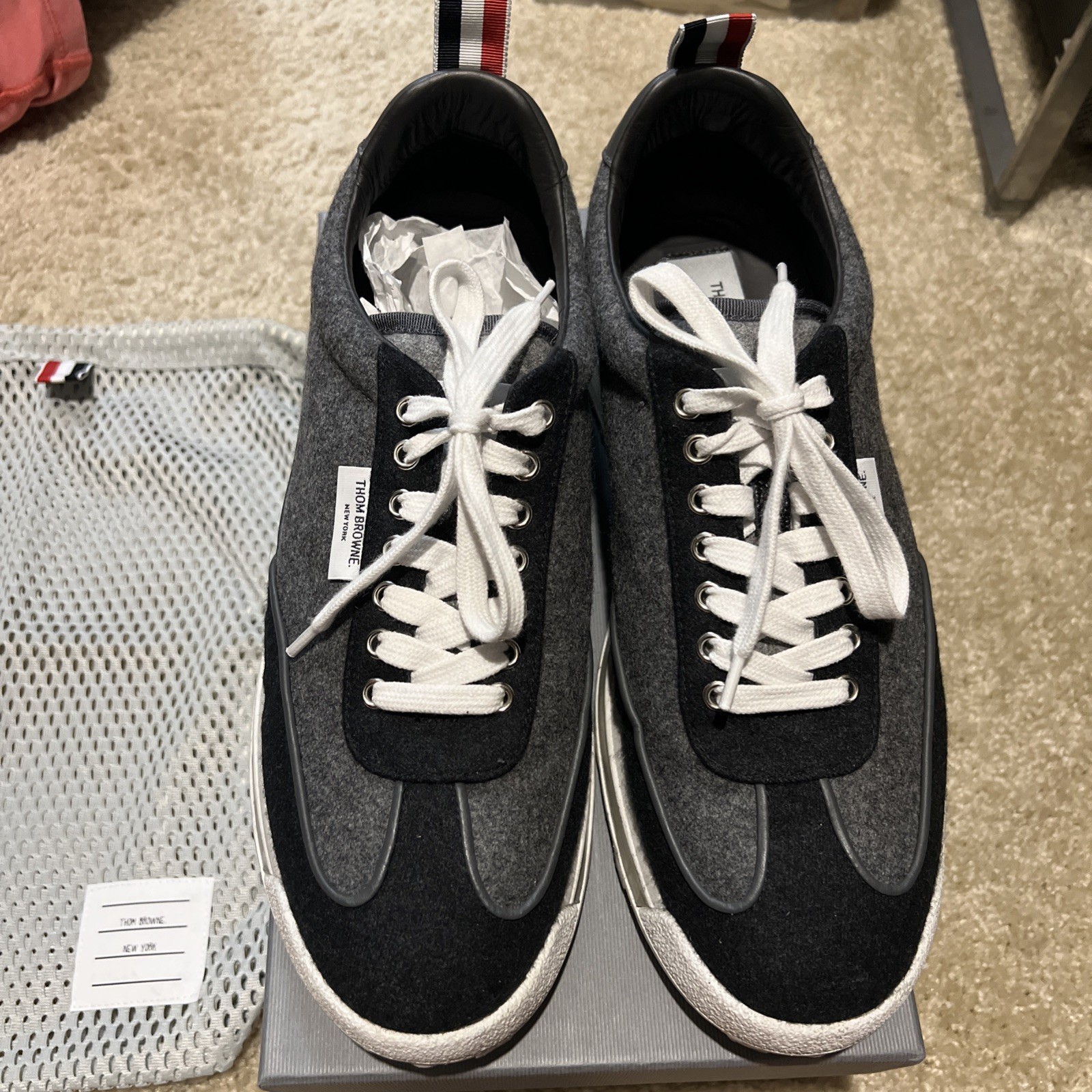 Thom Browne Tech Runner Wool Flannel Sneakers – S… - image 1