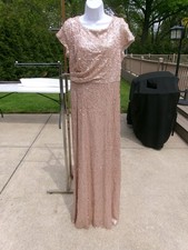 ADRIANNA PAPELL GOLD SEQUIN GOWN 14
