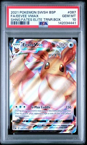 SWSH087 Eevee VMAX PSA 10 Shining Fates ETB Black Star Promo Pokemon Card Gem