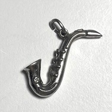 Vintage Sterling Silver Saxophone Charm Or Pendant - P49