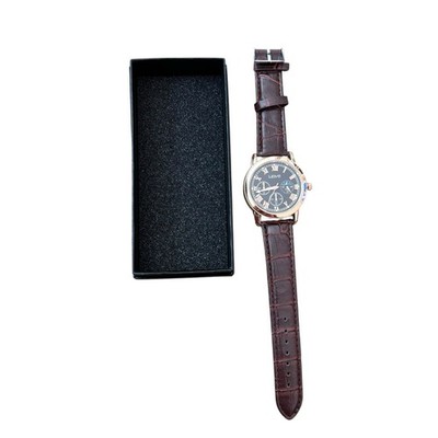 Wove Mens Business Casual Analogue Watch Brown Faux Leather Strap New