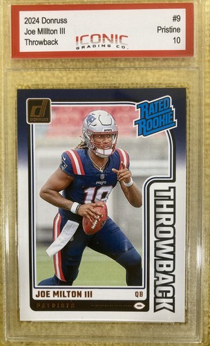 2024 Panini Donruss - Rated Rookies Throwbacks Joe Milton III #9 (RC) - Picture 1 of 2