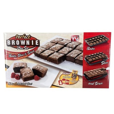 NEW Perfect Brownie Pan Set As Seen On TV Makes 18 Treats Plus Bonus