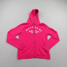 Abercrombie Fitch Hoodie Womens Large Pink Full Zip A F NY Sweatshirt Y2K