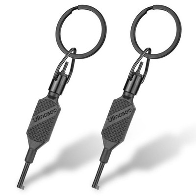 Flat Knurled Swivel Handcuff Key, 2 Pcs Cuff Key for Standard 2 Pack, Black