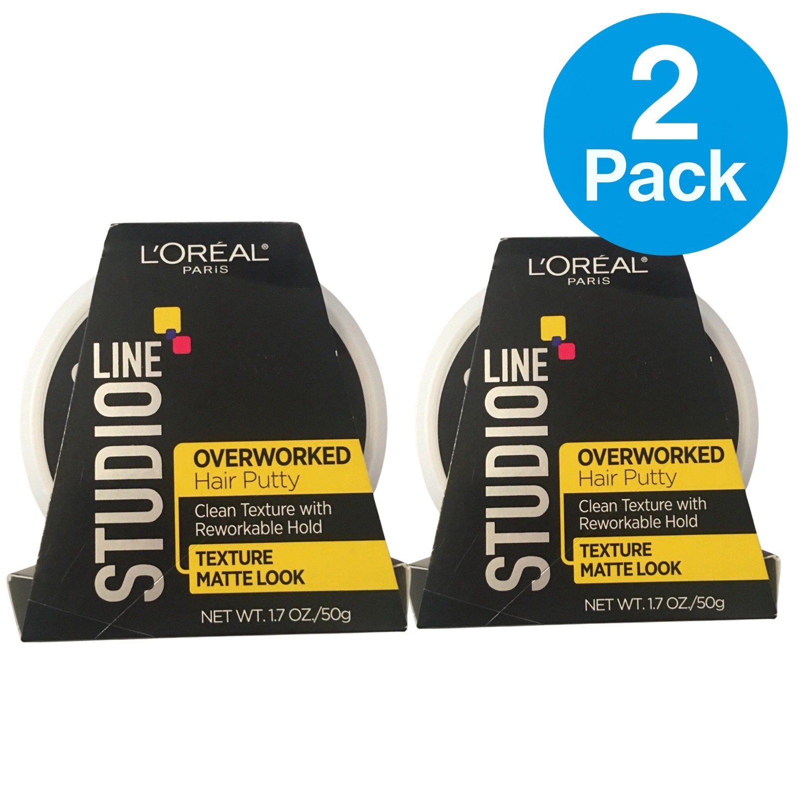 L&rsquo;Or&eacute;al Studio Line Overworked Hair Putty 1.7 oz (2 Pack)