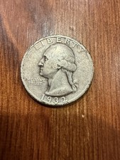 1932-S Key Date Washington Quarter Silver 25c — Fine/VF Details — Scratch