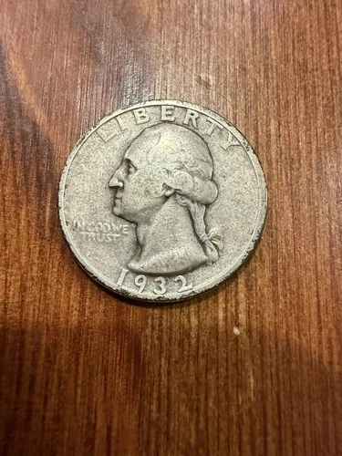 1932-S Key Date Washington Quarter Silver 25c — Fine/VF Details — Scratch