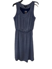 Women’s Blue And White Floral Design Fully Lined Tank Dress Size L