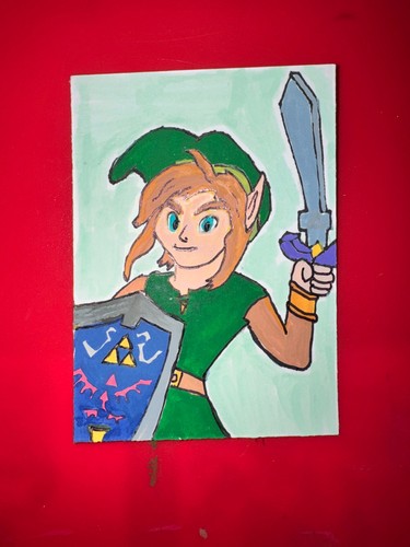 aceo art card, Zelda, Nintendo, acrylic, Artist_Hollyk