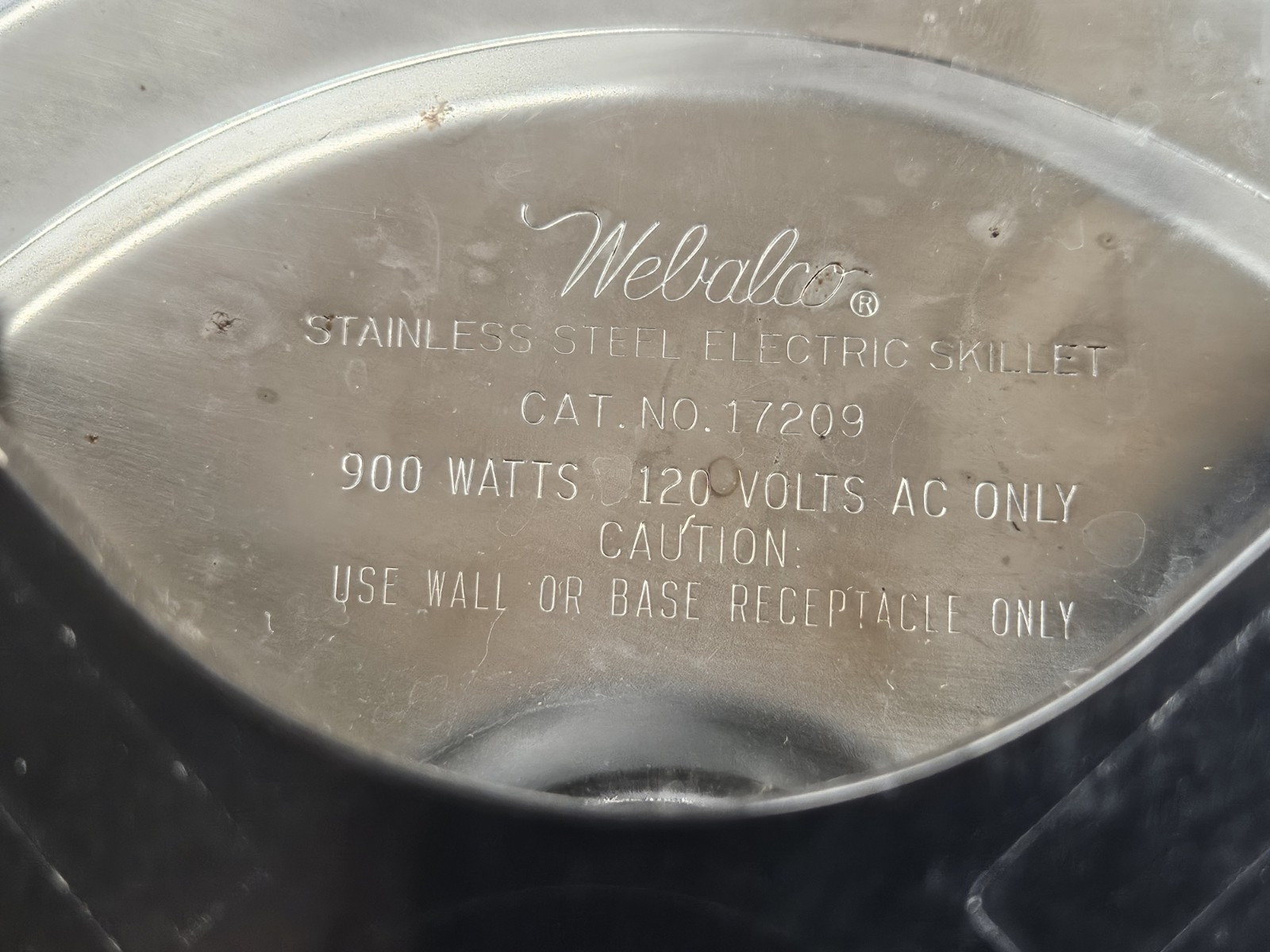 Webalco Electric Skillet # 17209 Vintage Completely Immersible Home Cooking 