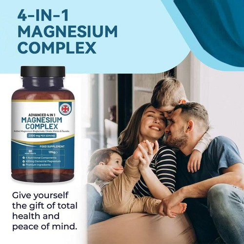 Magnesium Glycinate 2000mg - High Strength 4-in-1 Complex Tablets-- - Picture 6 of 11