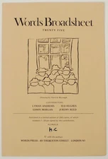 Lyman ANDREWS, Edwin Morgan / WORDS BROADSHEET TWENTY FIVE 1st Edition #147421