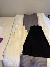 Bundle MANGO Women's Sleeveless Knit Pullover Dresses Black & White Size L  NWT