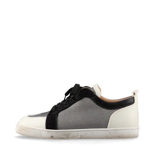 Sneakers Christian Louboutin Louis Jr. pelle x tessuto 43 uomo bianco x nero x