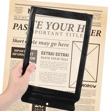 3X Full Page Magnifying Glass for Reading, 12.4 x 7.7 Inch One Size, Black