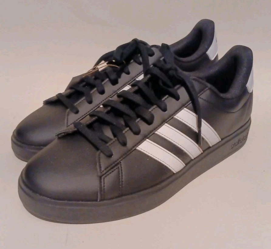 Sneakers Adidas uomo Grand Court nere con bianche taglia 11 nuove con etichetta