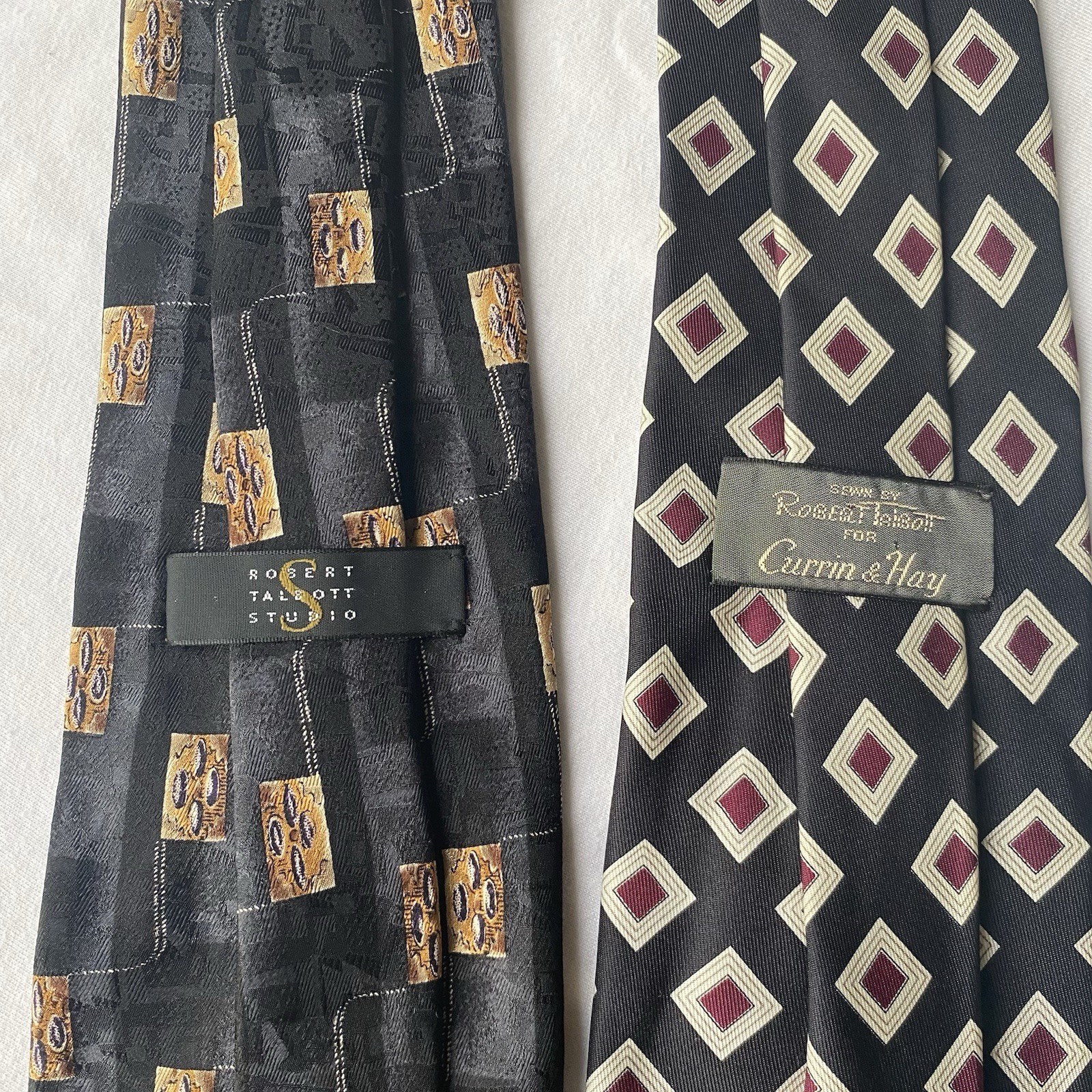 Robert Talbott Studio Ties Black Geometric Silk T… - image 3
