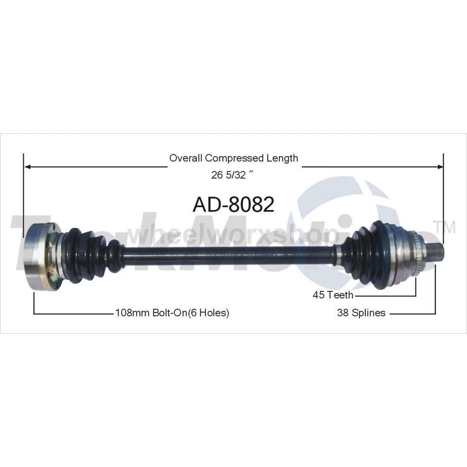 Junta CV eje delantero para Audi 100 Quattro 2,8 L manual 1992 1993 1994 Foto 3 de 3