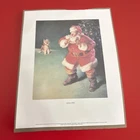 Vintage Coca Cola Santa Print 1991 Coke Christmas Art Circa 1961 Holiday Decor
