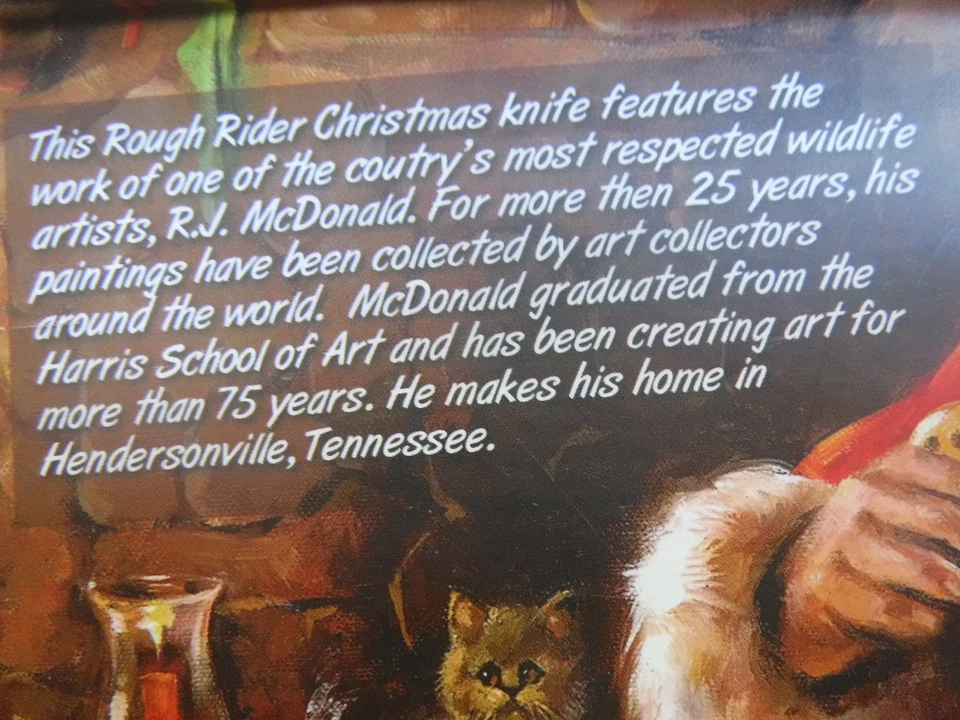 LIMITED EDITION ROUGH RIDER RR1876 CHRISTMAS KNIFE W/ R.J. McDonald artwork - Image 4 of 4