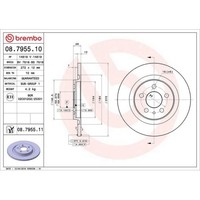Bremsscheibe Brembo 08.7955.11 Prime Line - Uv Coated FüR CitroëN Fiat Lancia
