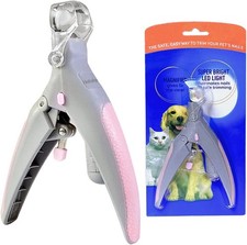Pet Nail Clipper, 5X Magnification Pet Nail Scissor Safe with LED Light, Pet