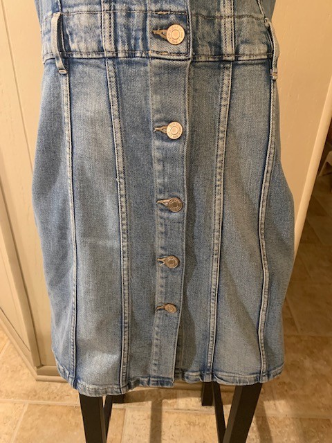 Gap VTG. Button-Front Backless Denim Halter Dress - image 3